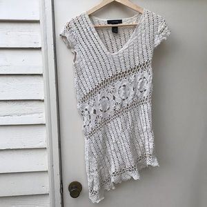 🧶Crocheted-Style Asymmetrical Cover Up Top🧶